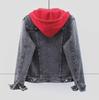 2025 Women's Short Slim Hooded Denim Jacket – Korean Style, Long-Sleeved, for Spring & Autumn Students