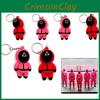 Stylowy brelok Squid Game czerwony strażnik pracownik figurka wisiorek dla fanów