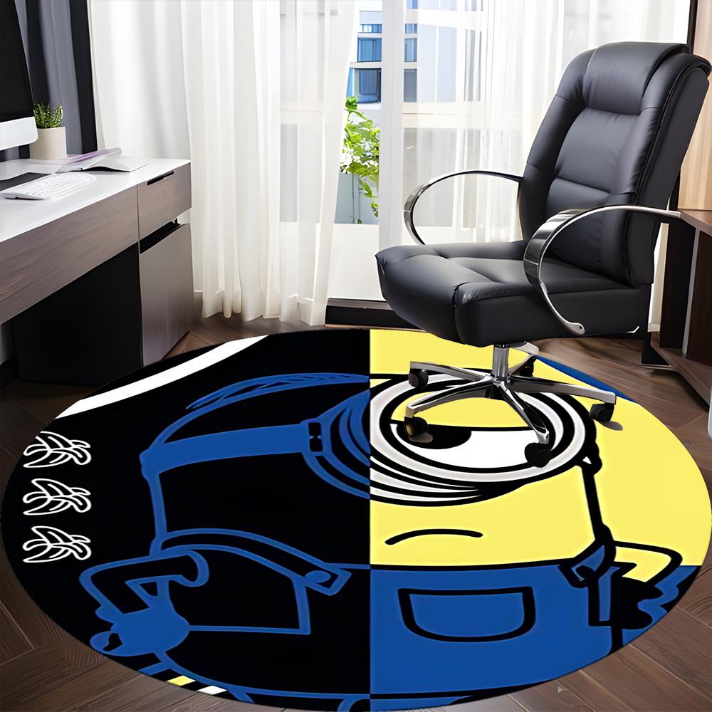 Minion Office Round Area Rug, Indoor Mat Suitable For Office, Under Office Chairs Bedroom Living Room Home Decor, DT1212030