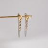 Yori Chain Tassel Tassel Long Chain Earrings 18K Golden PVD Plated Texture Metal Daily Waterproof Jewelry Accessories