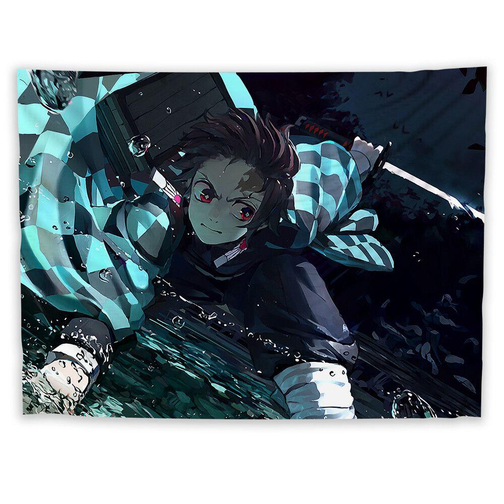 Tapestry art demon slayer 75x100 чёрный