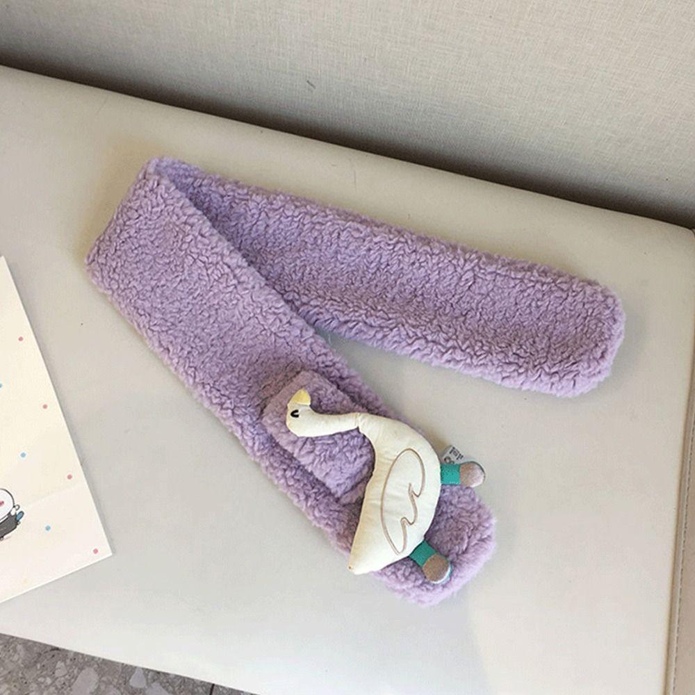 Fashion Warm Kids Winter Scarf Thick Lamb Fleece Scarf Animation Plush Kids Cross Neckerchief Baby Young Boys Girls