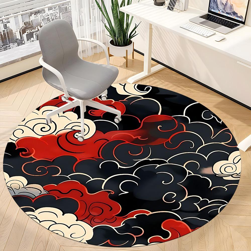 1pc Clouds Patterns Office Round Area Rug,  Mat Suitable For Office, Under Office Chairs Bedroom Living Room Home Decor, Room Deco