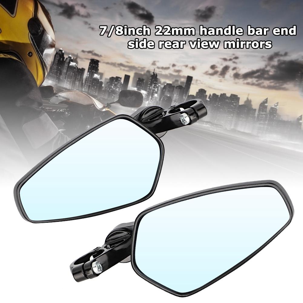 1 Pair 7 8inch 22mm Universal Motorcycle Aluminum Handle Bar End Side Rear View Mirrors