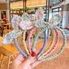 Girls Cloth Rabbit Ears Bowknot Headband Hair Accessories Hair Hoops Flowers Printed Hairband