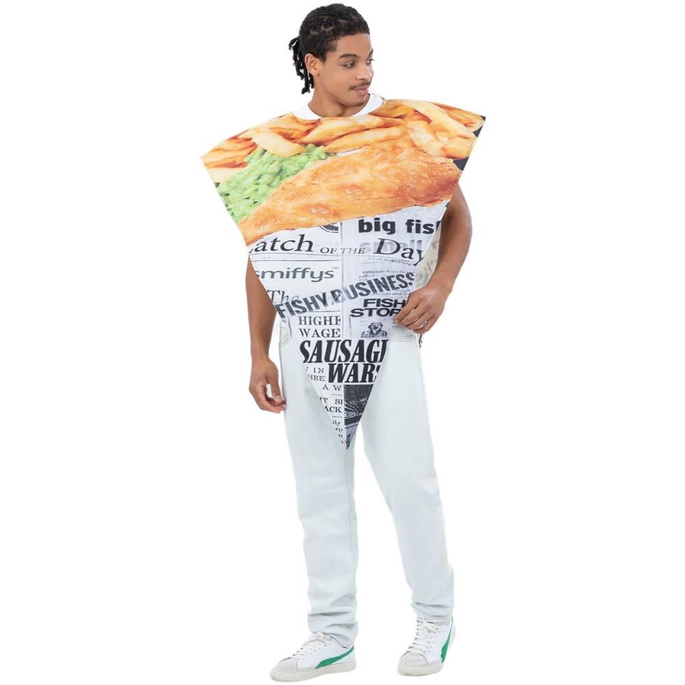 Smiffys Unisex kostýmní pončo pro dospělé Fish & Chips