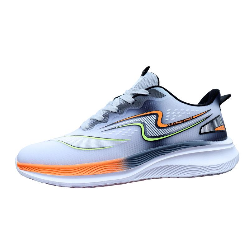 Ultra-light soft-soled running shoes, spring and autumn leather waterproof sports and leisure shoes, breathable and lightweight