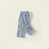 Baby Autumn Jeans 2025 New Children's Korean Version Fashionable Washed Ripped Wide-leg Trousers