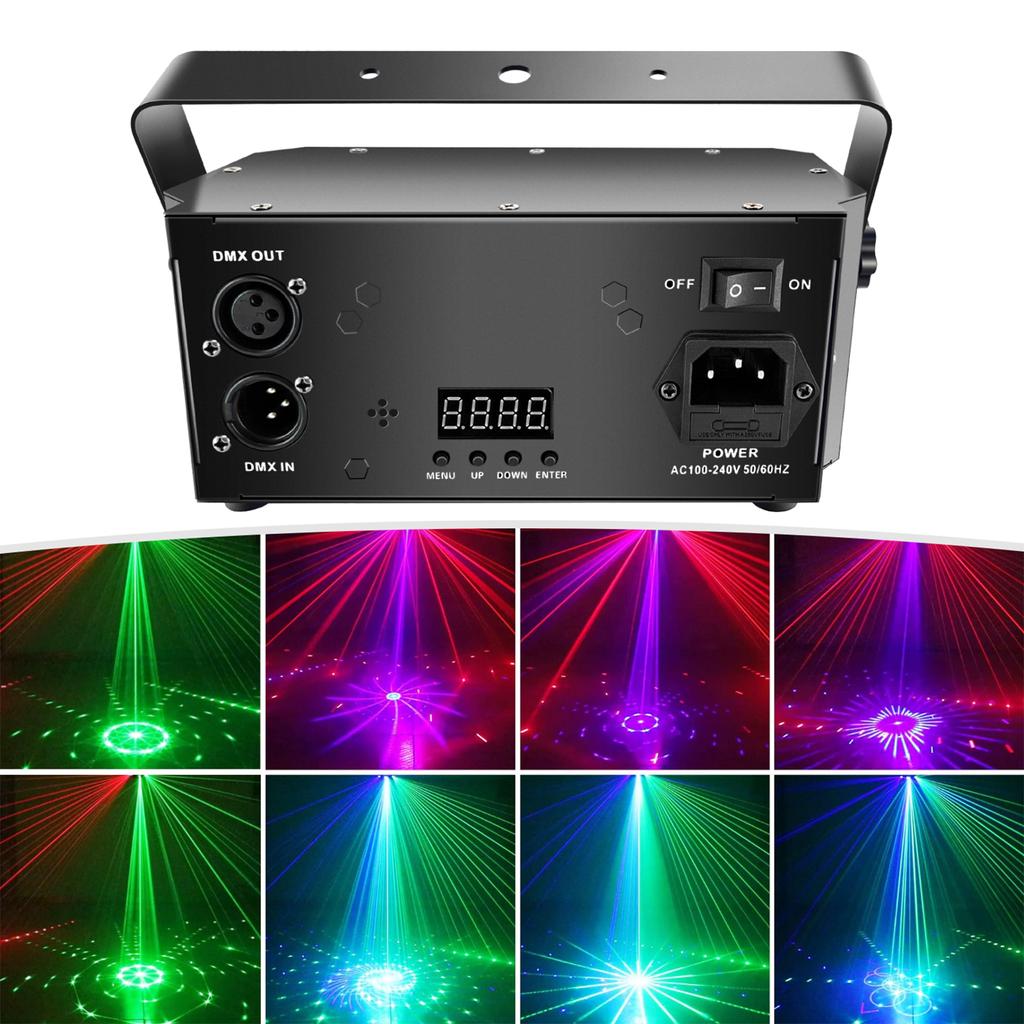 21 Augen DJ Party Stroboskoplicht RGB DJ Disco DMX 512 Sprachaktivierter Projektor mit Fernbedienung
