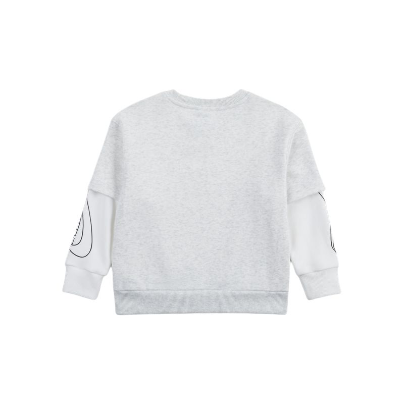 Nike Sportswear On The Move Faux Two-Piece Comfortable Stylish Pullover Drop Shoulder Long Sleeve Kids Tops Birch IB8206-051