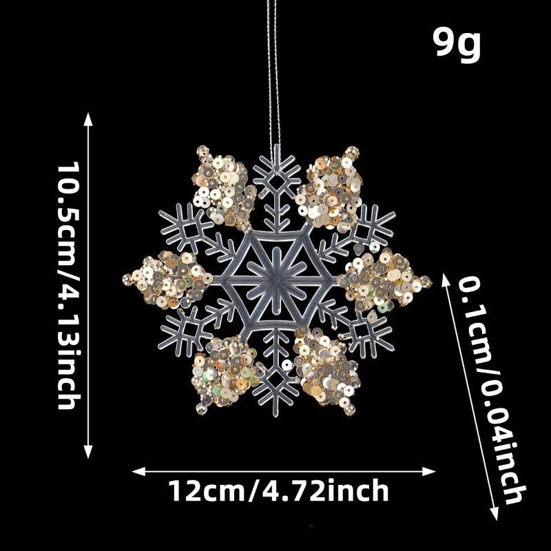 Christmas Ornament Acrylic Sequin Christmas Tree Pendants Snowflake Christmas Supplies Hanging Ornament
