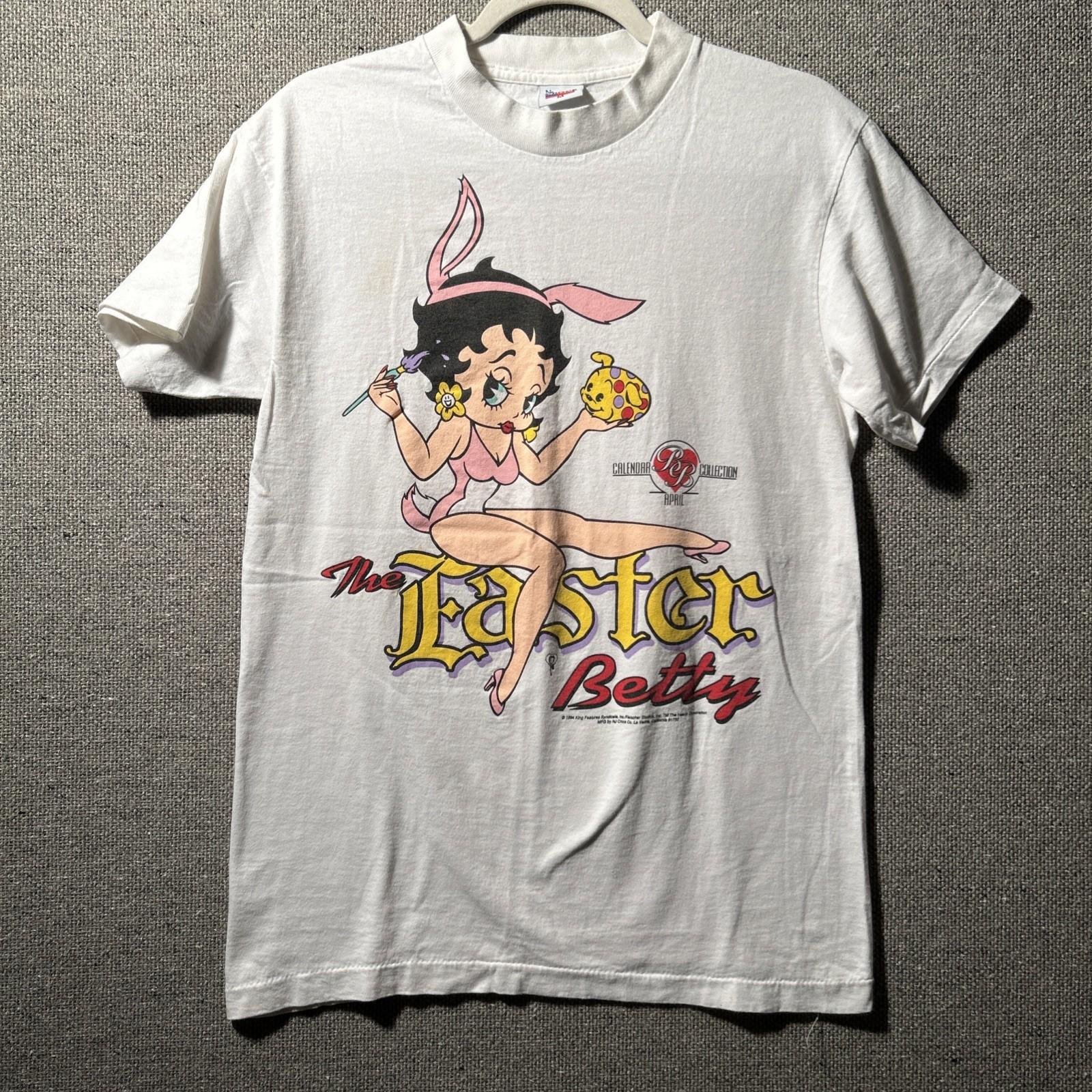 Vintage Betty Boop 1994 Easter Betty M Calendar Collection Reverse Print Unisex T-Shirt XL