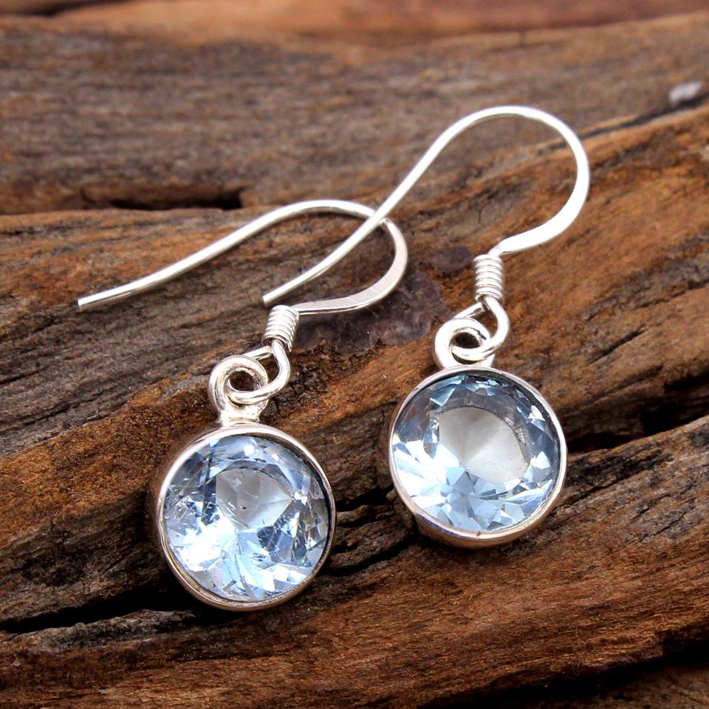 Mystic Topaz Citrine Blue Topaz Handmade Earring 100% 925 Sterling Silver Fine Jewelry