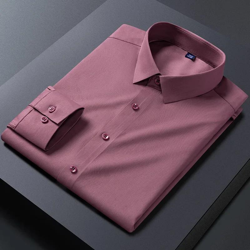 Nové Pánské Košile Proti Vráskám s Dlouhým Rukávem Společenské Košile Pro Slim Fit Camisa Social Business Blůza Bílá Košile S-8XL