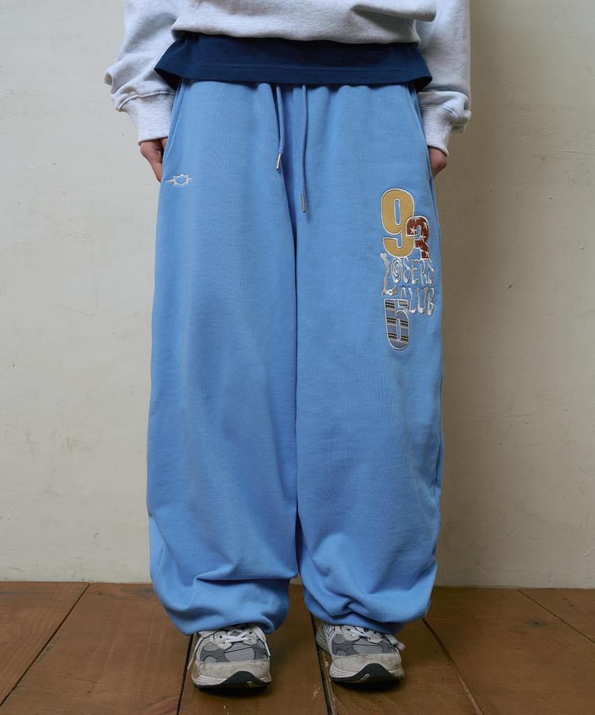 Lujeoseukeulleob Multi Logo Wide Sweatpants Blue