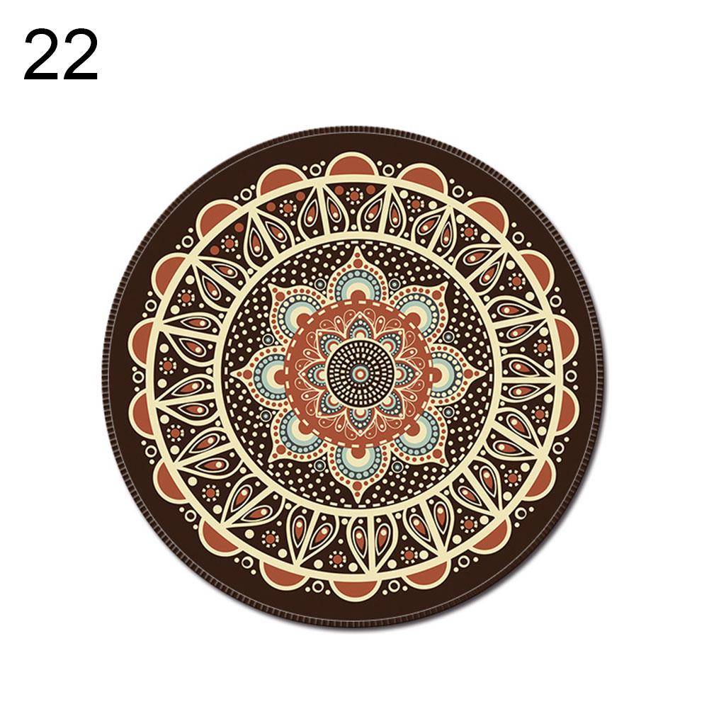 Vintage Bohemian rund musematte Datamaskin 3D-spill Anti-slip musemattematte