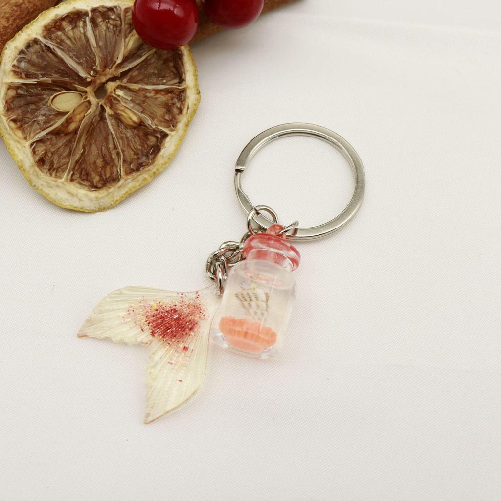 Mermaid Gradient Keychain with Creative Fish Tail Design for Female Students
