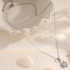 New sunflower high version colored titanium steel necklace women's simple niche diamond-set silver pendant collarbone chain jewelry