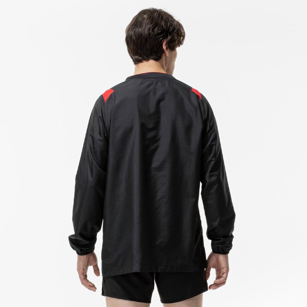 Volleyball wear BASIC short-sleeved training top V2MEC531 Unisex Black x Chinese Red M