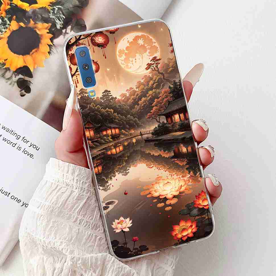 For Samsung Galaxy A7 2018 Case SM-A750F Fashion Colorful Butterfly Soft Silicone Cover For Samsung a7 A7 2018 6.0" Cases Bumper