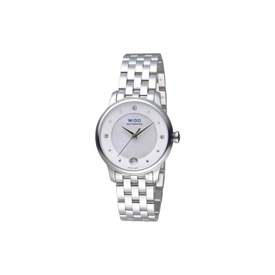 MIDO Belem Seri automatic mechanical movement 50 meters waterproof women's watch Swiss watch 27.9mm white dial stainless steel case M039.207.11.106.00