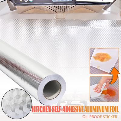 Kitchen Self-Adhesive Aluminum Foil And Oil-Proof Stickers Wall Stickers Waterproof, High Temperature And