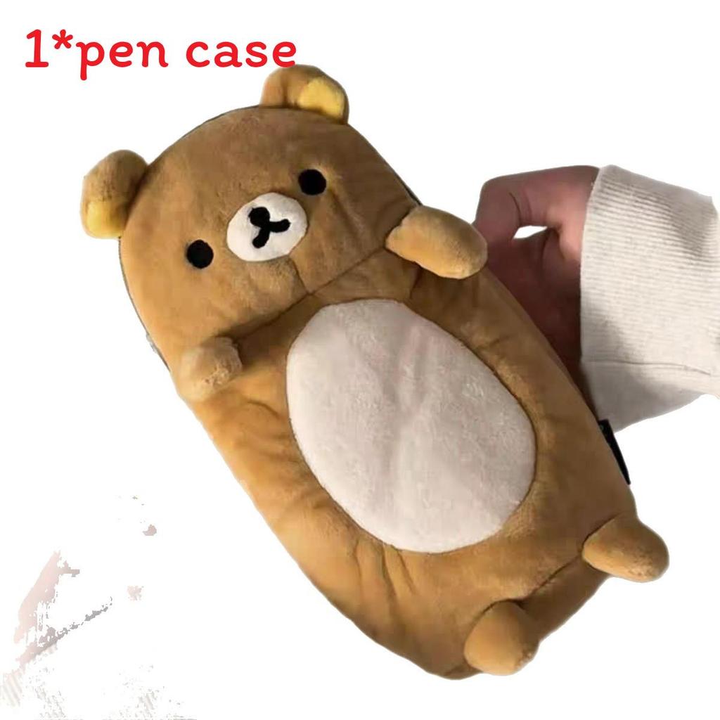Плюшевая пенал-косметичка на молнии Rilakkuma для девочек с милым органайзером для хранения игрушек