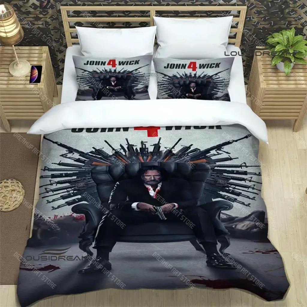 Customisable 3D Hd John Wick Duvet Cover Bed Set Movie John Wick Bedding Sets Quilt Cover Pillowcase Boys Adult Home Textile