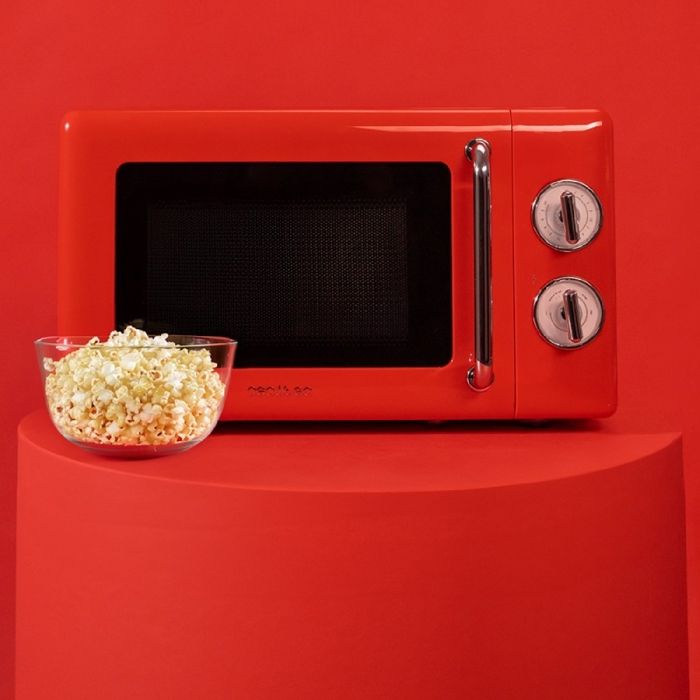 Cecotec 20 L Mechanical Microwave Proclean 3010 Retro Red: 700 W 6 Levels Timer Defrost Mode