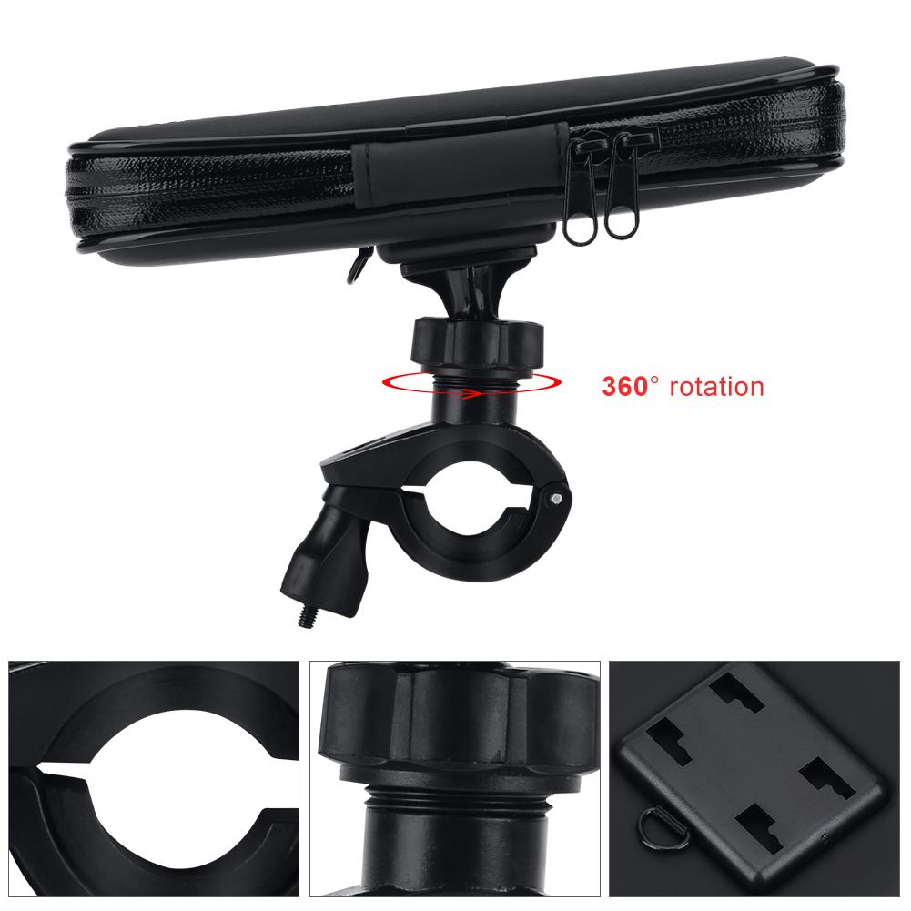 Bike Motorbike Handlebar Mount Holder Waterproof Bag Case Accessory (L)