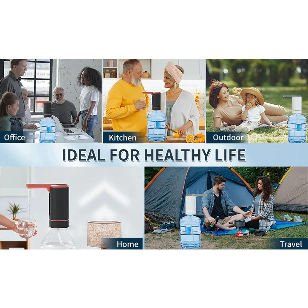 Water Dispenser Bottle Pump, Electric Water Pump for Universal 2-5 Gallon Bottle, Portable USB Charging Drinking Water Dispenser