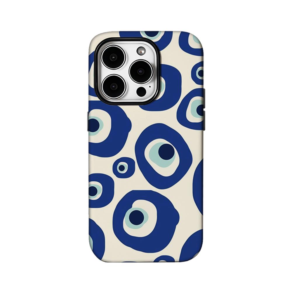 Blue Eye Dot Phone Case for IPhone 16 15 14 13 12 11 X XS XR XSMAX 7 8 Pro Max Plus Double-layer Back Cover