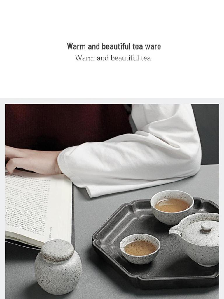 Portable Japanese Black Pottery Tea Set with One Teapot and Two Cups - Ideal for Travel or As a Souvenir Gift