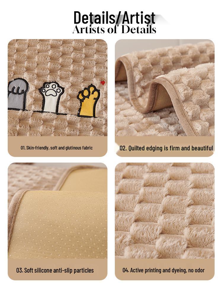 Sofa Cushion: Plush, Thickened, Non-slip Nordic Cartoon Design for Autumn and Winter