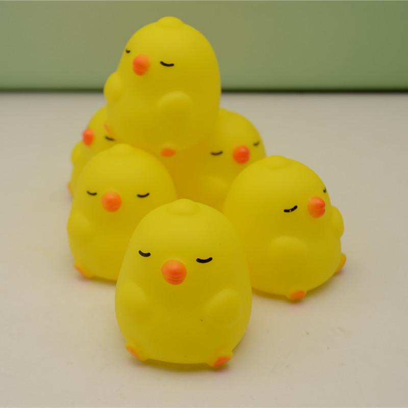 Chubby Yellow Chicken: Cute Fluffy Stress Relief Rubber Toy
