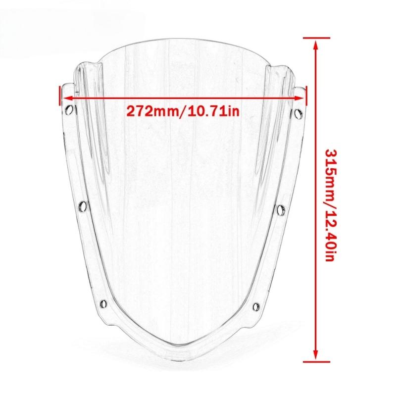 Motorcycle Windshield Front Windshield Air Reflector Flow Guide Plate Double Bubble for Kawasaki Ninja ZX 10R ZX10R -2026