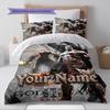 Name Custom God of War Pattern Bedding Set Quilt Cover Pillowcase Home Decor Gift (1 * Duvet Cover + 2 * Pillowcase, Without Core)