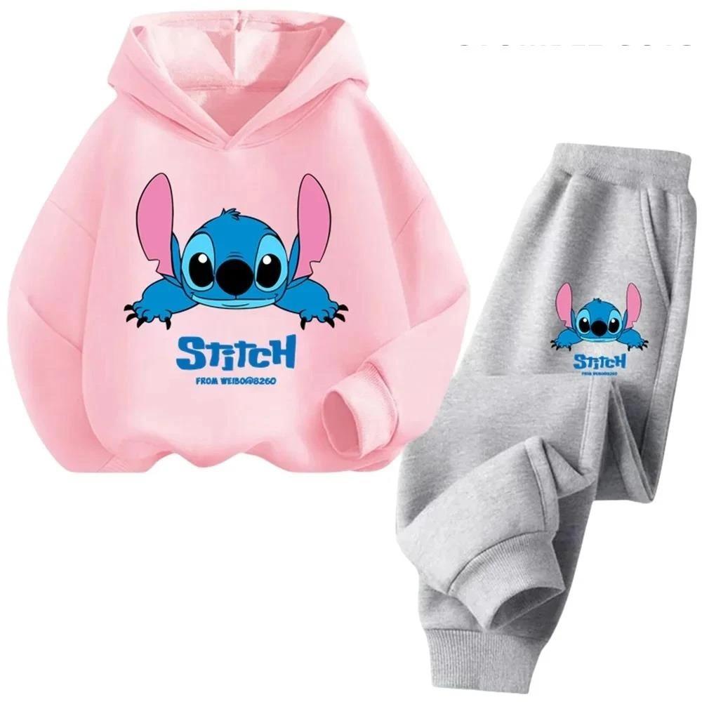Children Hoodies Stitch Kawaii Fashion Pullover Sweatshirt Anime Trucksuit Manga Cartoons Girls Boy Kids Autumn Casual Clothes