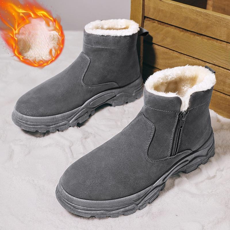 Pánské sněhule Zimní móda Plus sametové teplé bavlněné boty Venkovní ležérní krátké boty Trekové boty