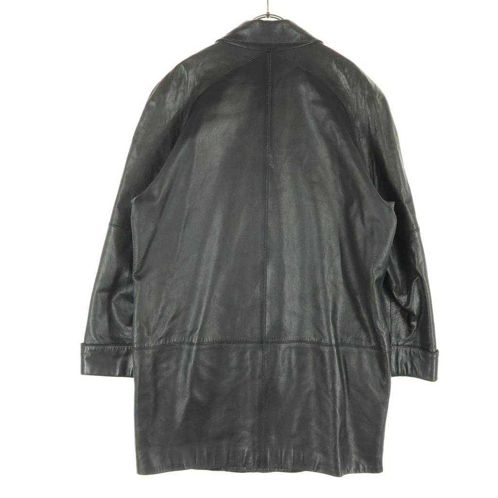PINORECLUB Veste en cuir longue à manches longues double boutonnage 11 noir Hommes D'occasion