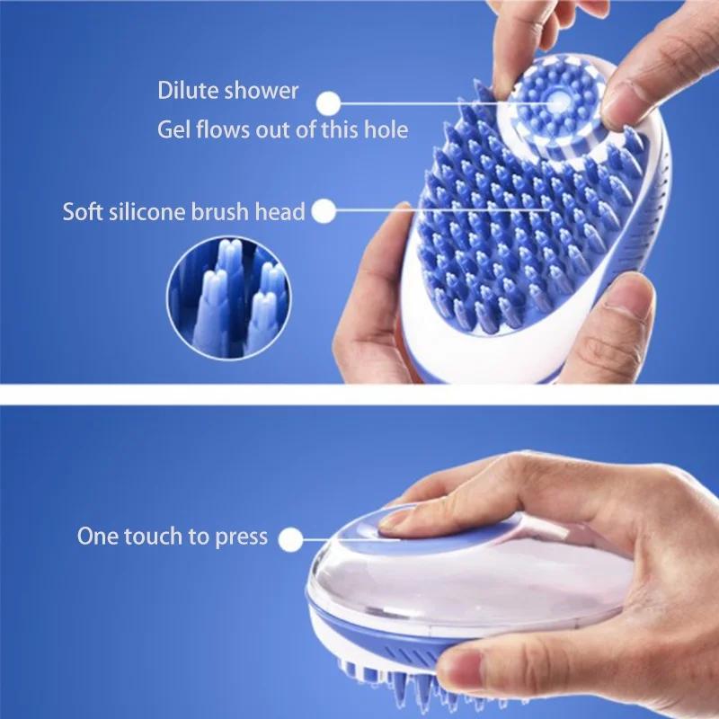 Multifunctional Portable Pet Shower Massage Brush Mouse Feels Pressed Out Shower Gel Can Be Used for Cats/dogs