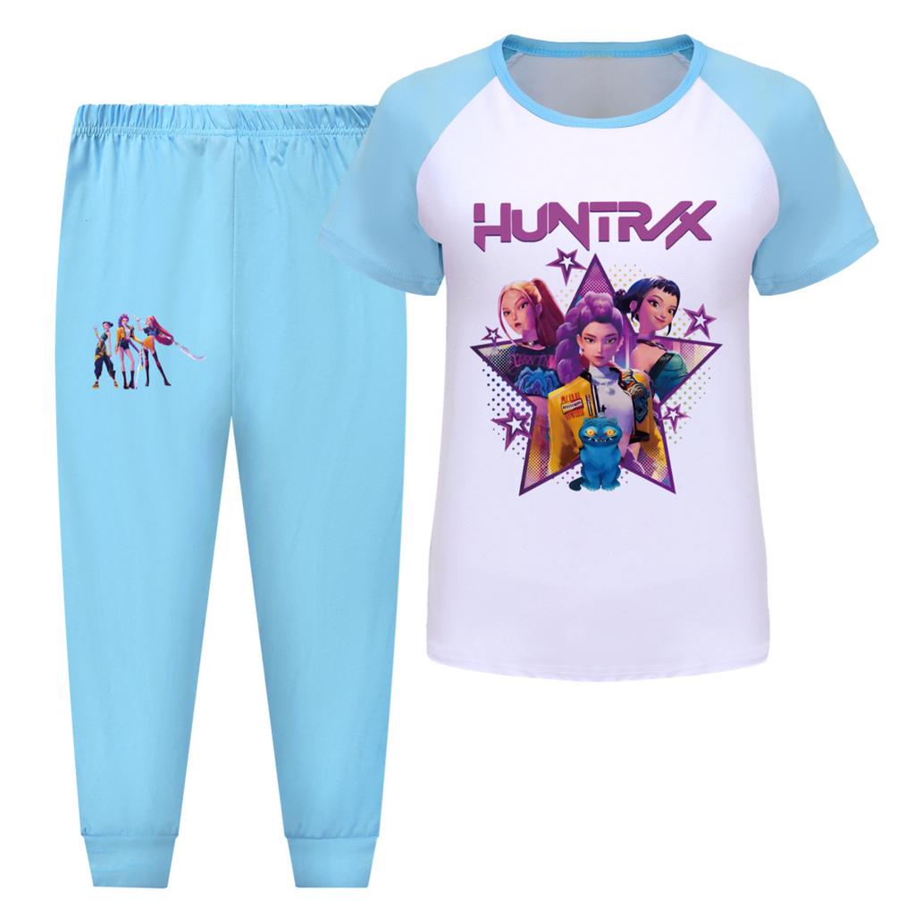 Children's Summer Sports T-shirt And Pants Two-piece Sportswear Set Short-sleeved Printed Clothing Suit