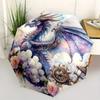 1pc Fantasy Dragon Amidst Flowers and Clouds Automatic Opening and Closing Umbrella R049