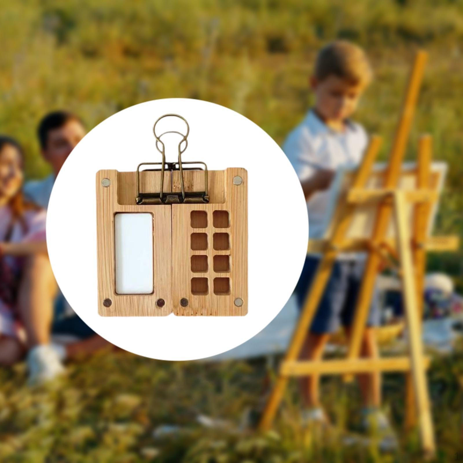 

Компактная палитра для акварели с 8 отделениями для путешествий и зарисовок With Clip