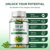 Capsule molli di olio di origano ad alta concentrazione, 6000 mg di estratti vegetali naturali, delicate e facilmente assorbibili, adatte sia per uomini che per donne.