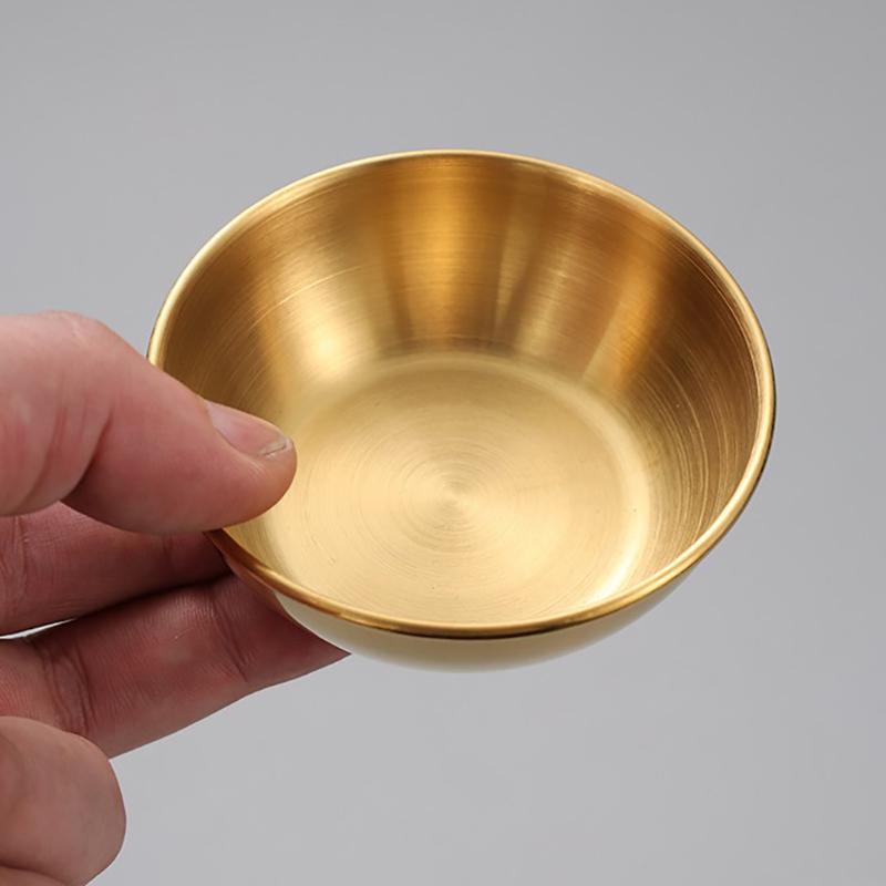 Stainless Steel Kitchen Dipping Sauce Bowl Golden Silver Ketchup Fries Cup Seasoning Dish Hot Pot Condiment Tray Tablewar