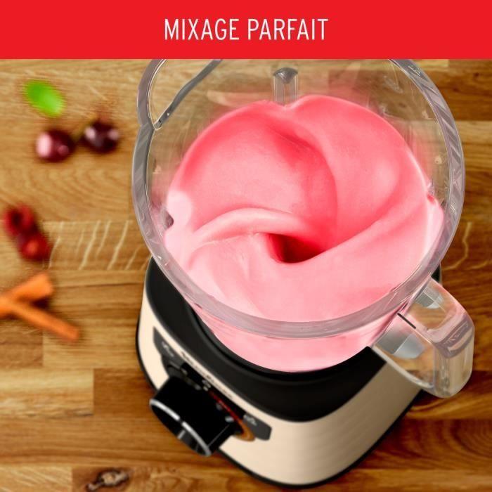MOULINEX LM871A10 Blender Mixeur 1200 W Puissant Capacité Utile 1,5 L Lames Powelix Nettoyage Facile PerfectMix + Or/Noir