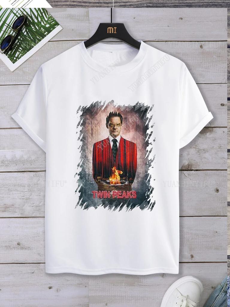 Hipster Twin Peaks Printed Unisex Shirt Loose T-shirt Top Short Sleeve O-neck Street Hot Sale