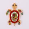 Fashion Shiny Rhinestone Animal Turtle Brooches for Women Clothing Coat Banquet Accessories Gifts