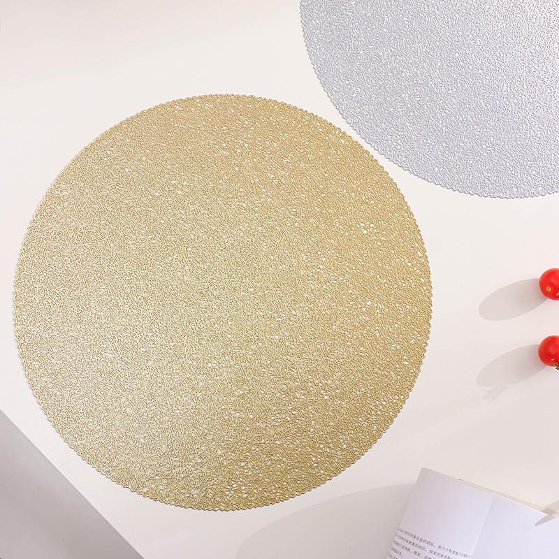 38 см круглый ПВХ серебристо-золотой коврик для кухонного обеденного стола изоляционная — фото 6